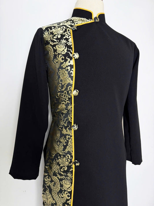 Black Gam Ao Dai Men - Traditional Ao Dai Men