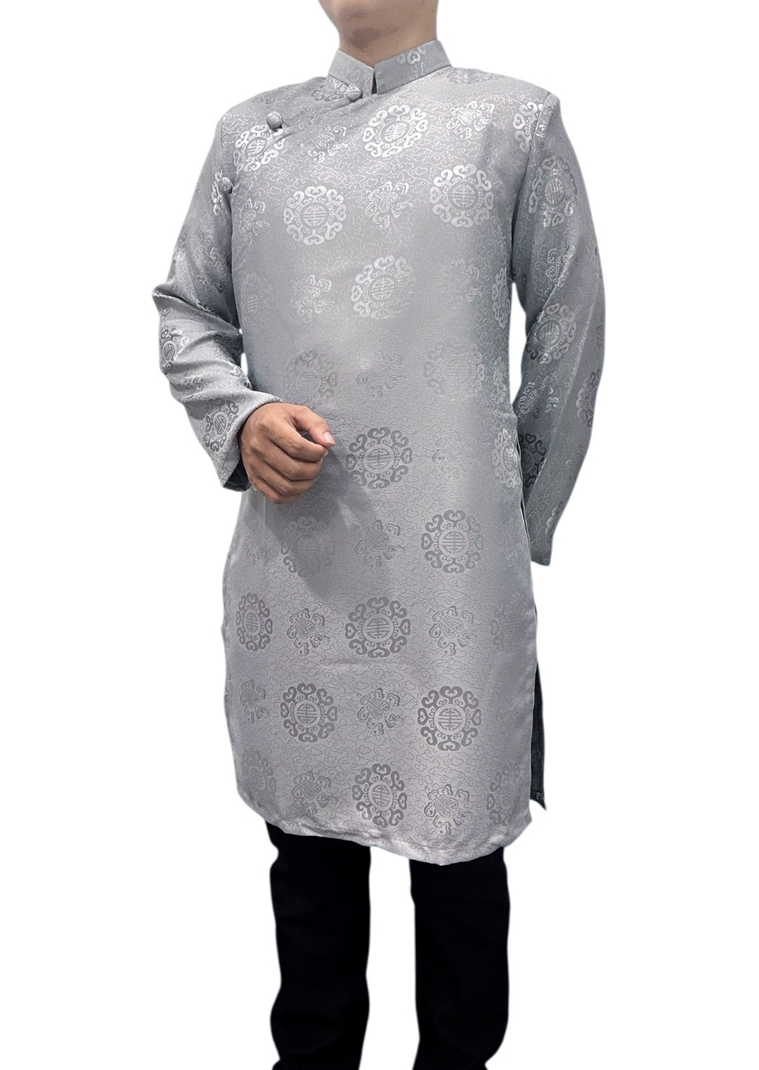 Gray Gam Ao Dai For Men - Ao Dai Truyen Thong Nam | Men Ao Dai