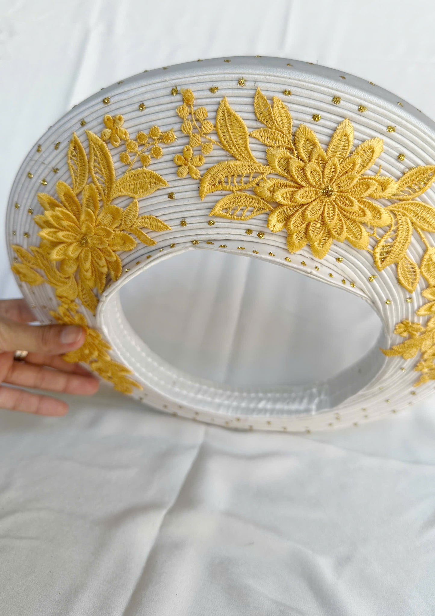 White Hat Ao Dai For Bride - Headband for Ao Dai Dress - Khăn Đóng Cô Dâu