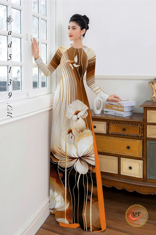 Pre-Order Ao Dai For Women | Vietnamese long dress | Áo Dài Lụa In Hoa