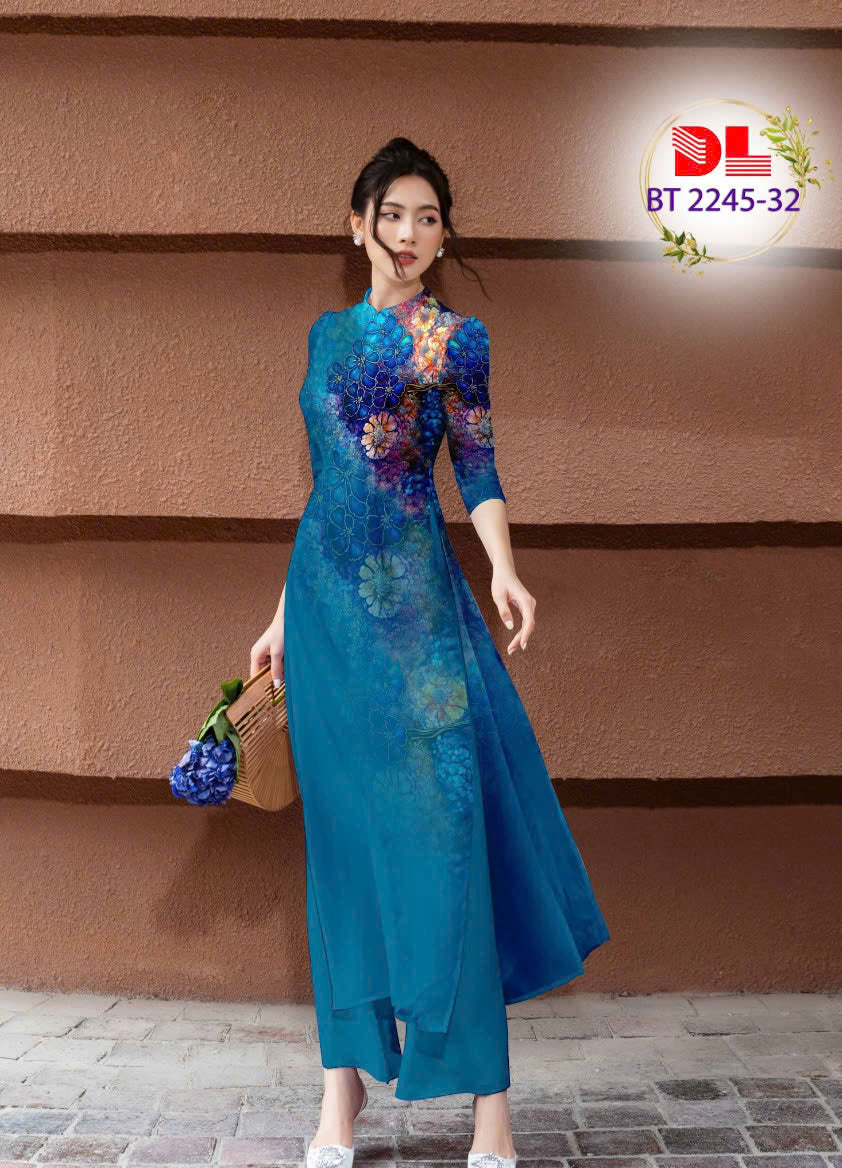 Traditional Vietnamese long dress | 3D Printed Women Ao Dai with Pants | Custom Ao Dai