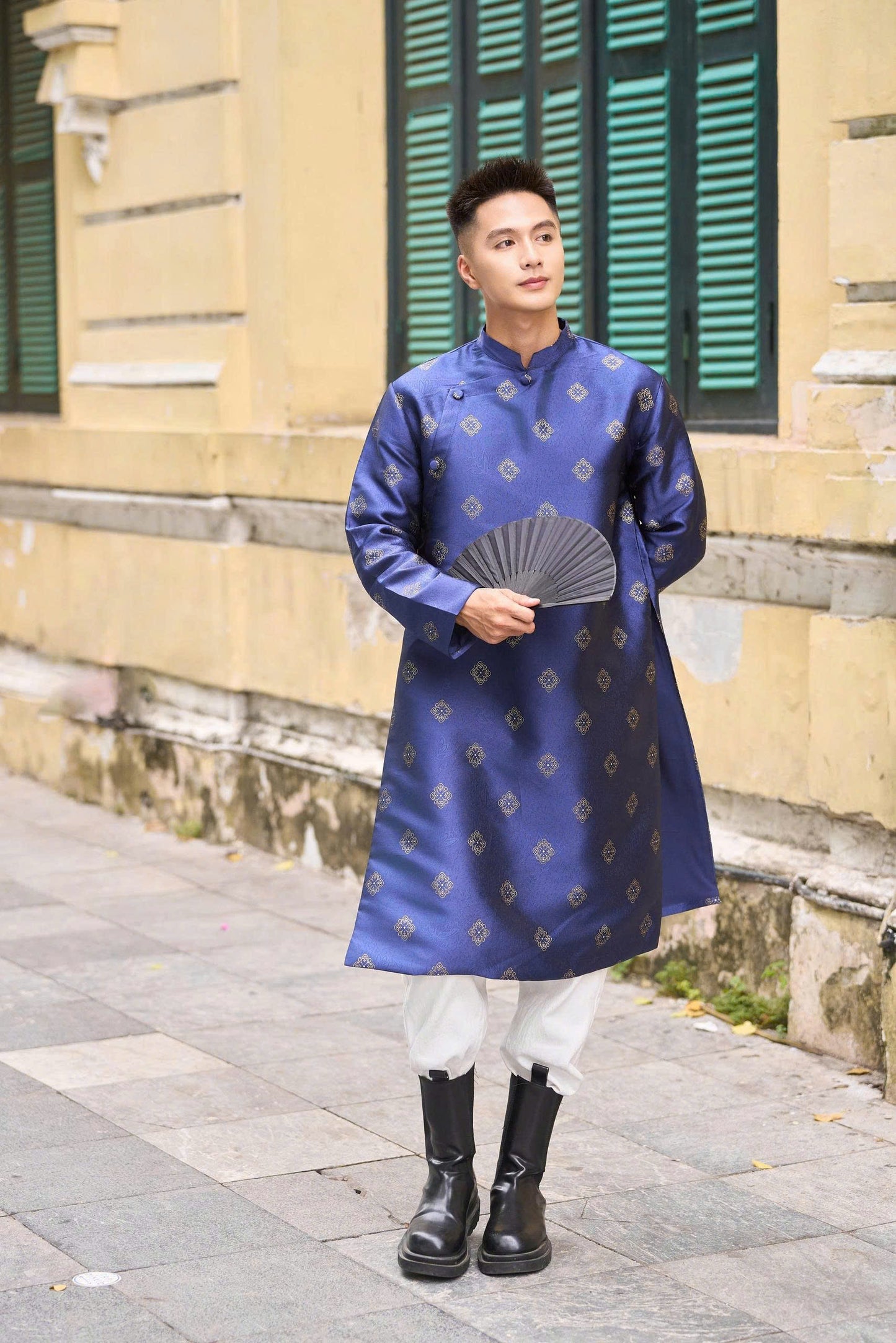 JACK Navy Blue Men's Ao Dai | Wedding Ao Dai For Men - Vietnamese Long Dress