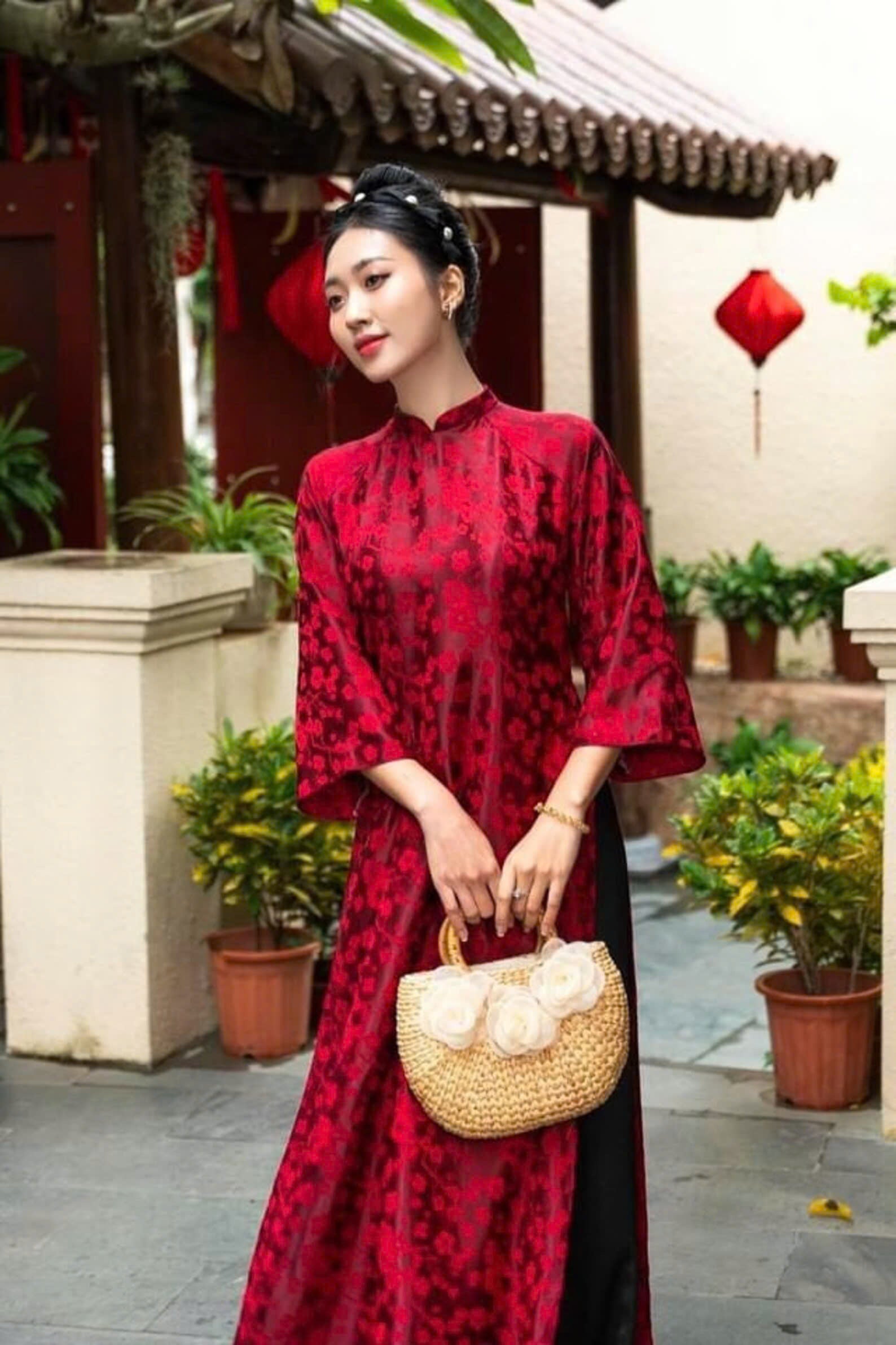 vietnamese silk dress Front Slit Silk Vietnamese Tunic Dress, Modern Silk Ao Dai, Custom Size AS59