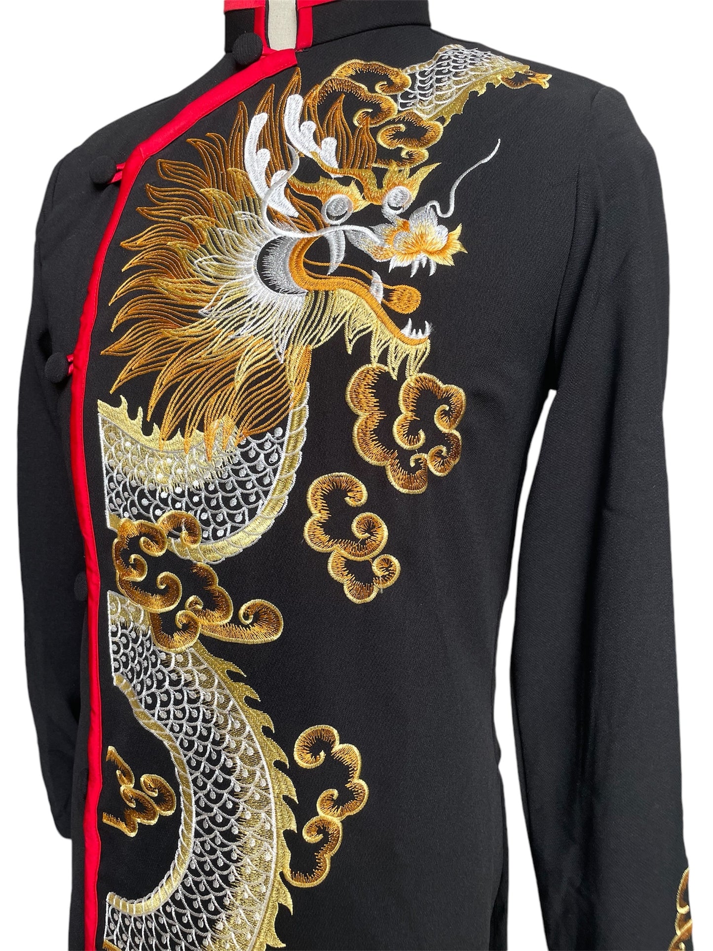 Black Dragon Embroidered Ao Dai For Men - Traditional Ao Dai Men