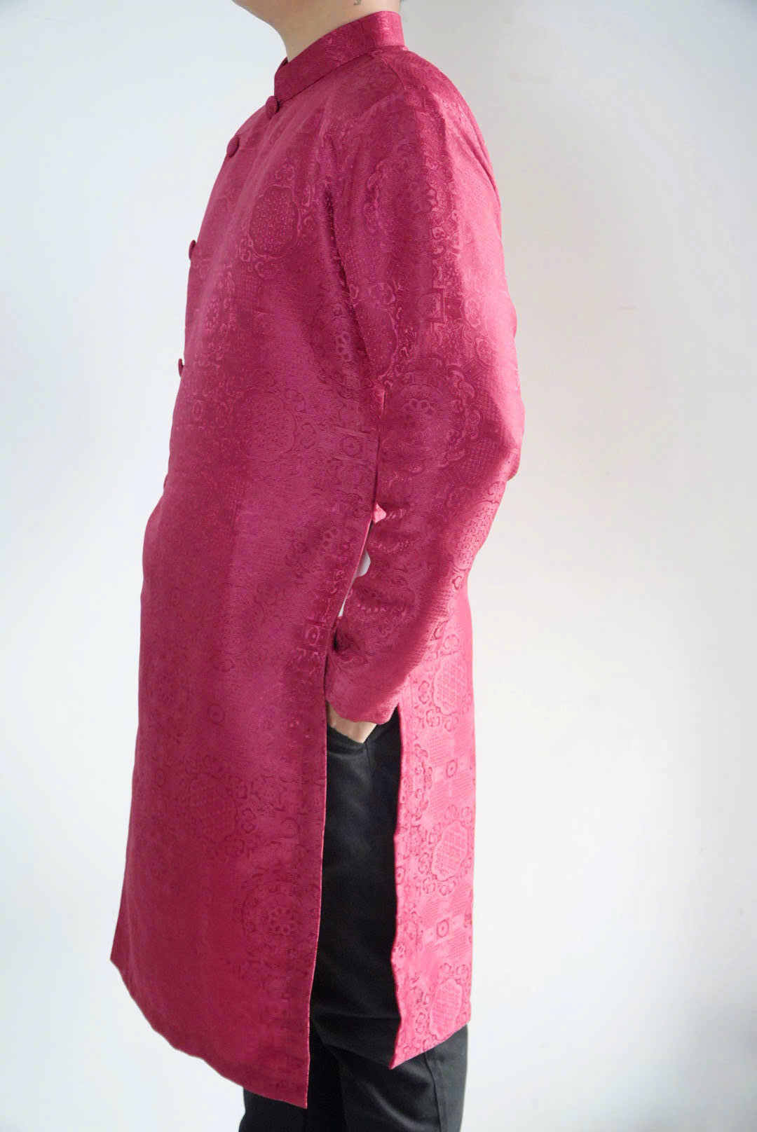 Red Gấm Groom Ao Dai Vietnam | Wedding Ao Dai For Men