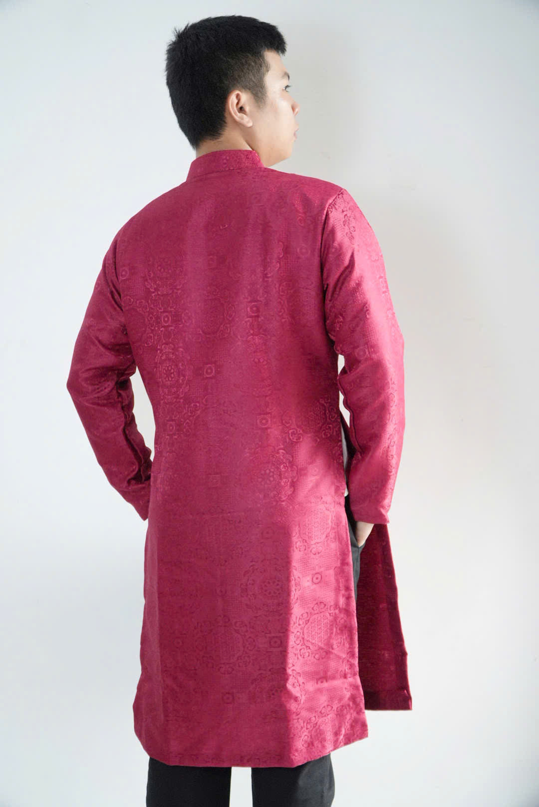 Red Gấm Groom Ao Dai Vietnam | Wedding Ao Dai For Men