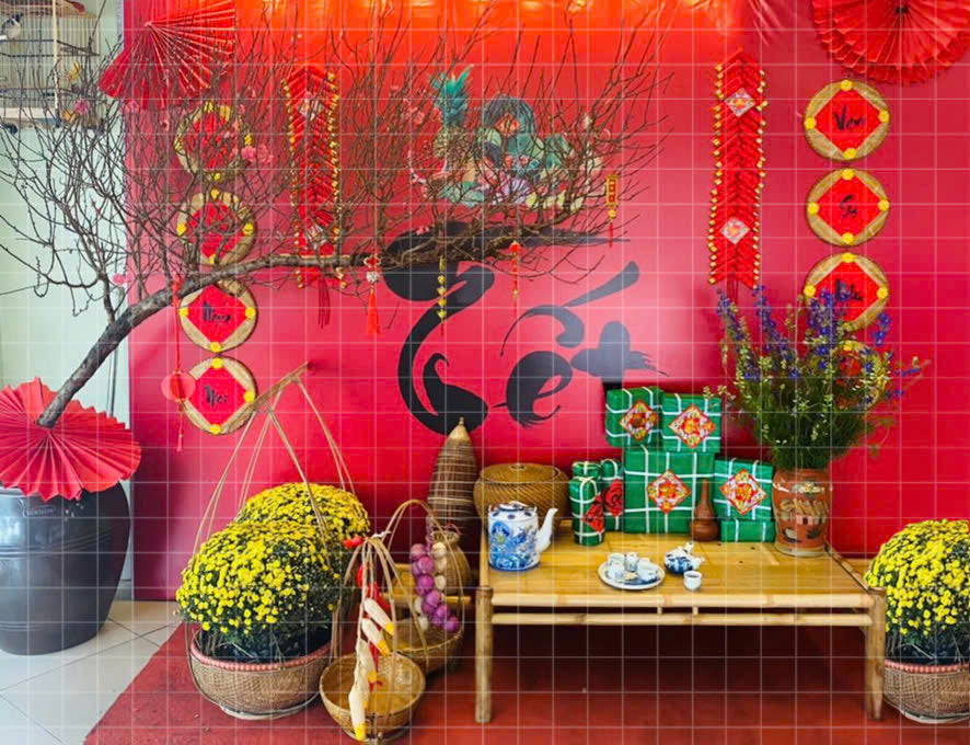 Red Backdrop Tet 2025 | Tết Decorations | Lunar New Year | PN-E1234