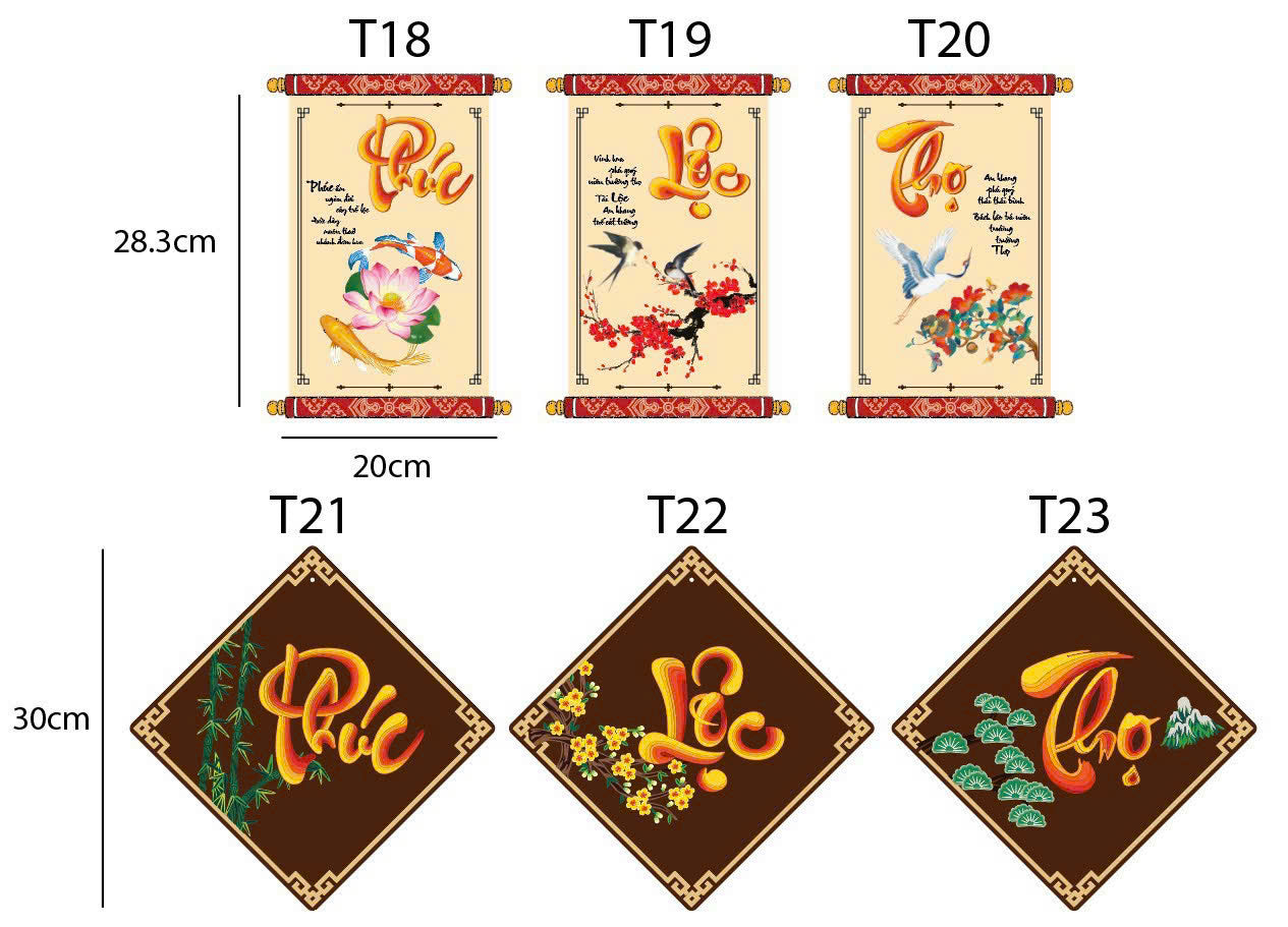 Tet Decorations 2025 Couplet | PHUC LOC THO Hanging Couplets |Vietnamese Lunar New Year