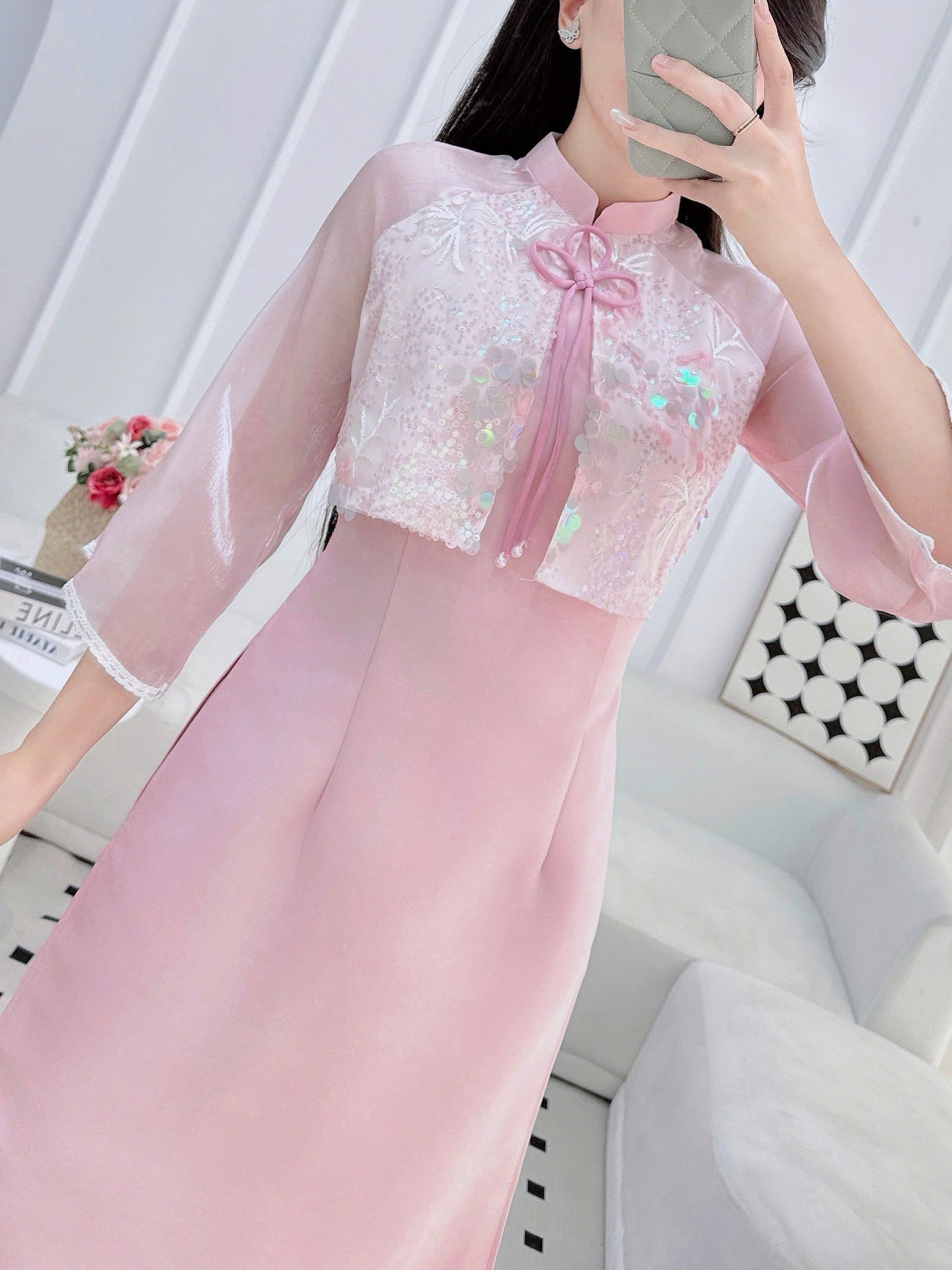 AINGEAL Vietnamese Long Dress | Vietnamese Traditional Ao Dai For Women