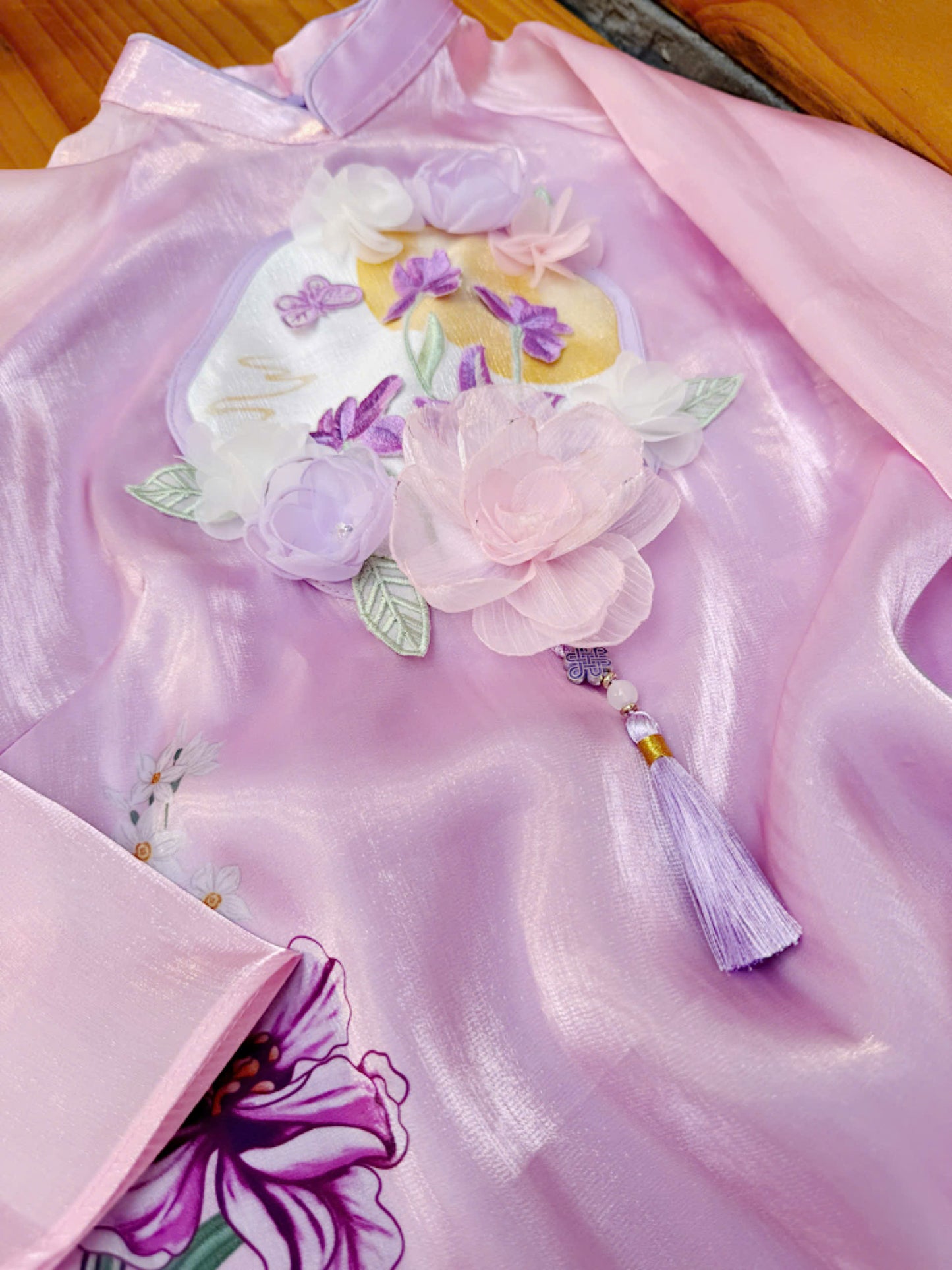 Purple Floral Ao Dai Modern - Modern Dress Vietnamese
