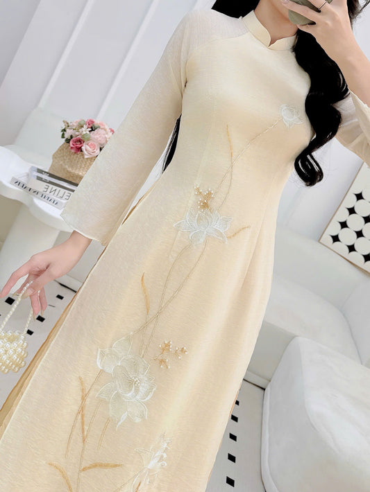 EMMA Ao Dai Long Dress | Vietnamese Traditional Ao Dai Set