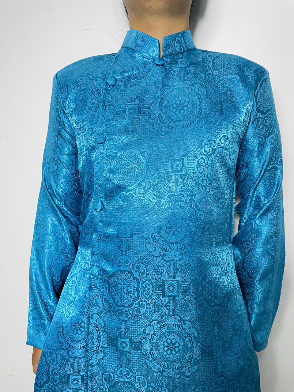 Aqua Blue Gam Ao Dai For Men - Men Dress | Ao Dai For Groomsmen