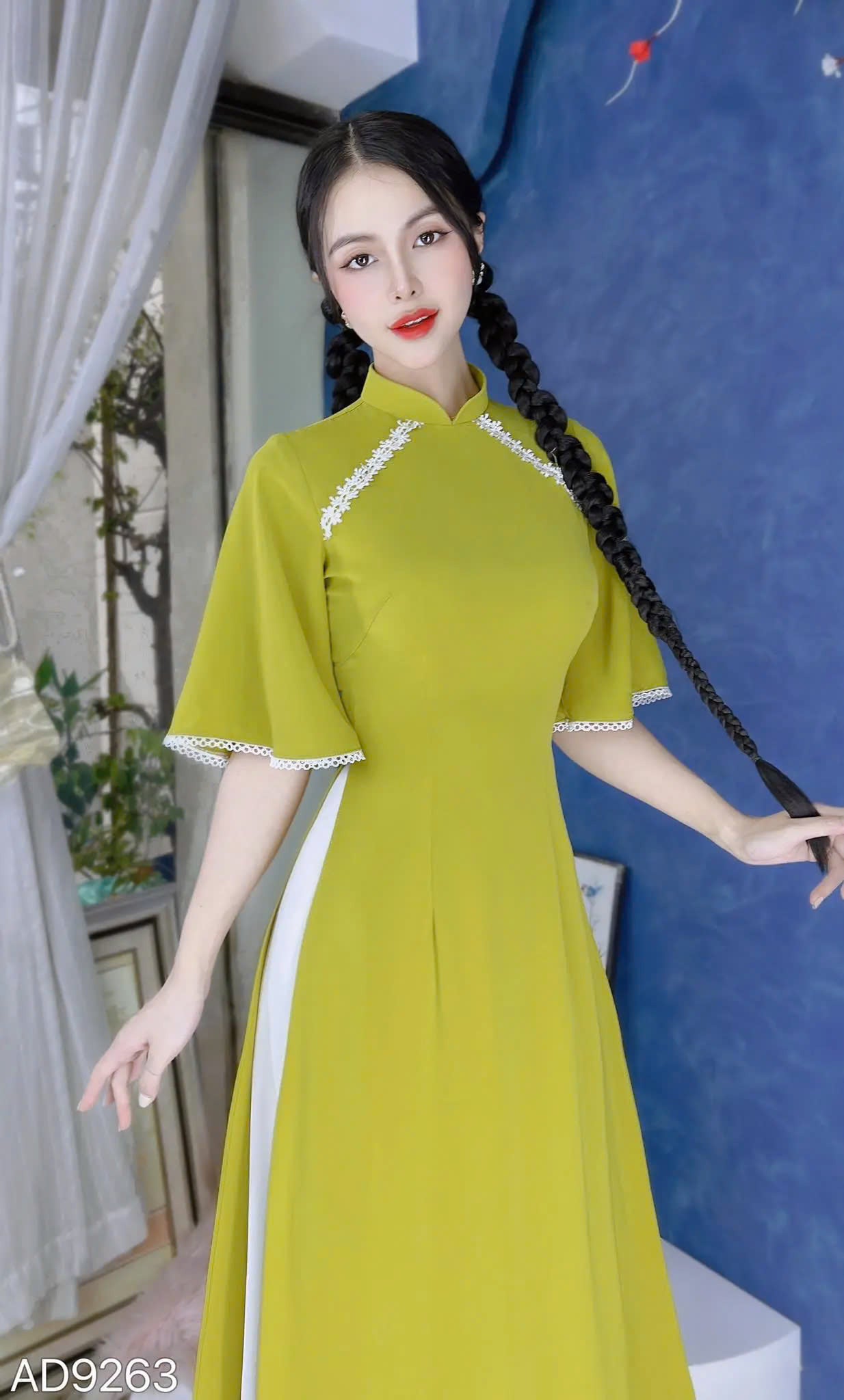 Green Ao Dai Modern Set | Pre-made Modern Ao Dai For Women