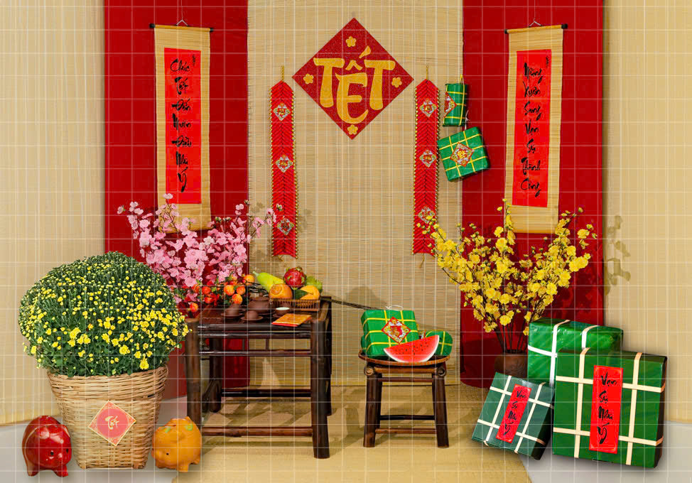 Backdrop Tet 2025 - Phông Nền Tết Truyền Thống