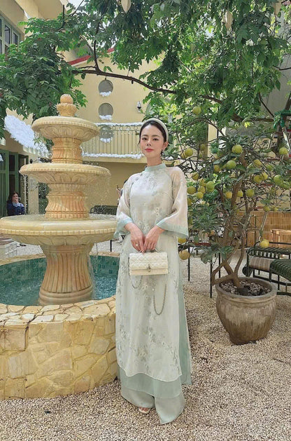 Floral Embroidery Ao Dai | Vietnamese Ao Dai Modern | Women Ao Dai