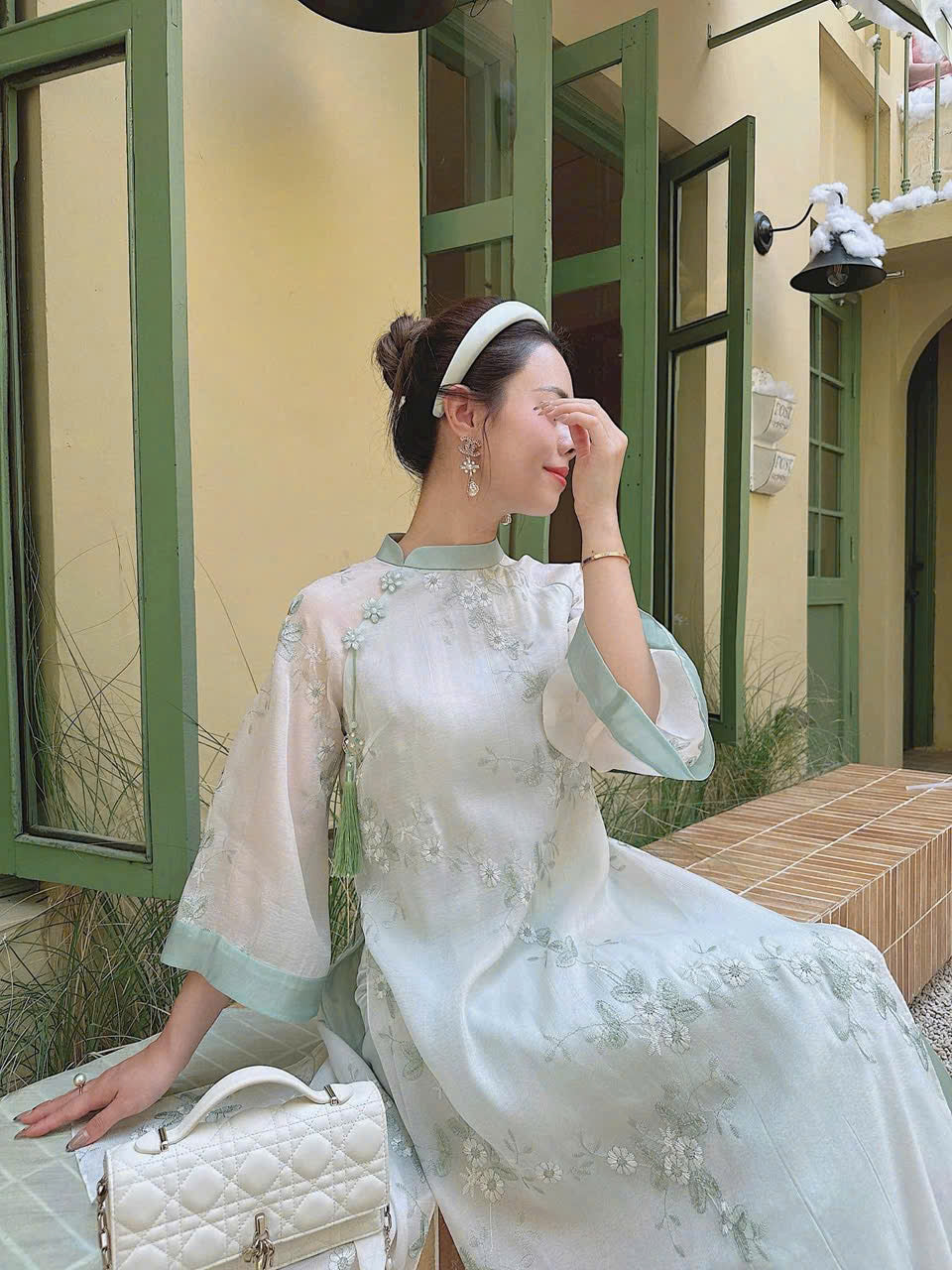 Floral Embroidery Ao Dai | Vietnamese Ao Dai Modern | Women Ao Dai