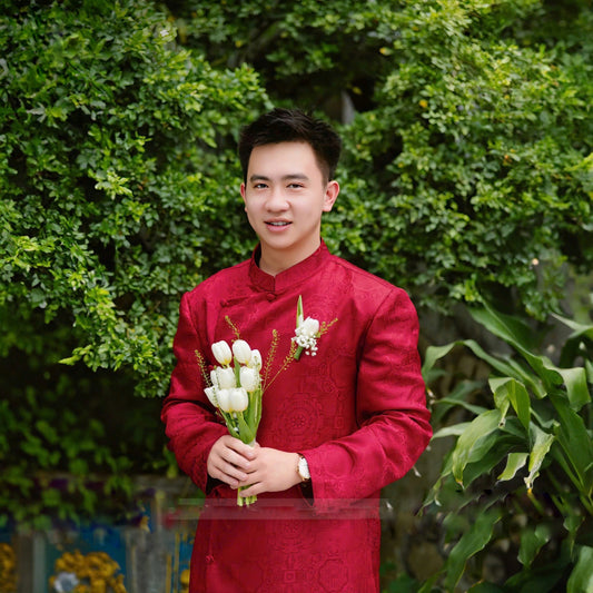 Red Ao Dai | Wedding Ao Dai For Men