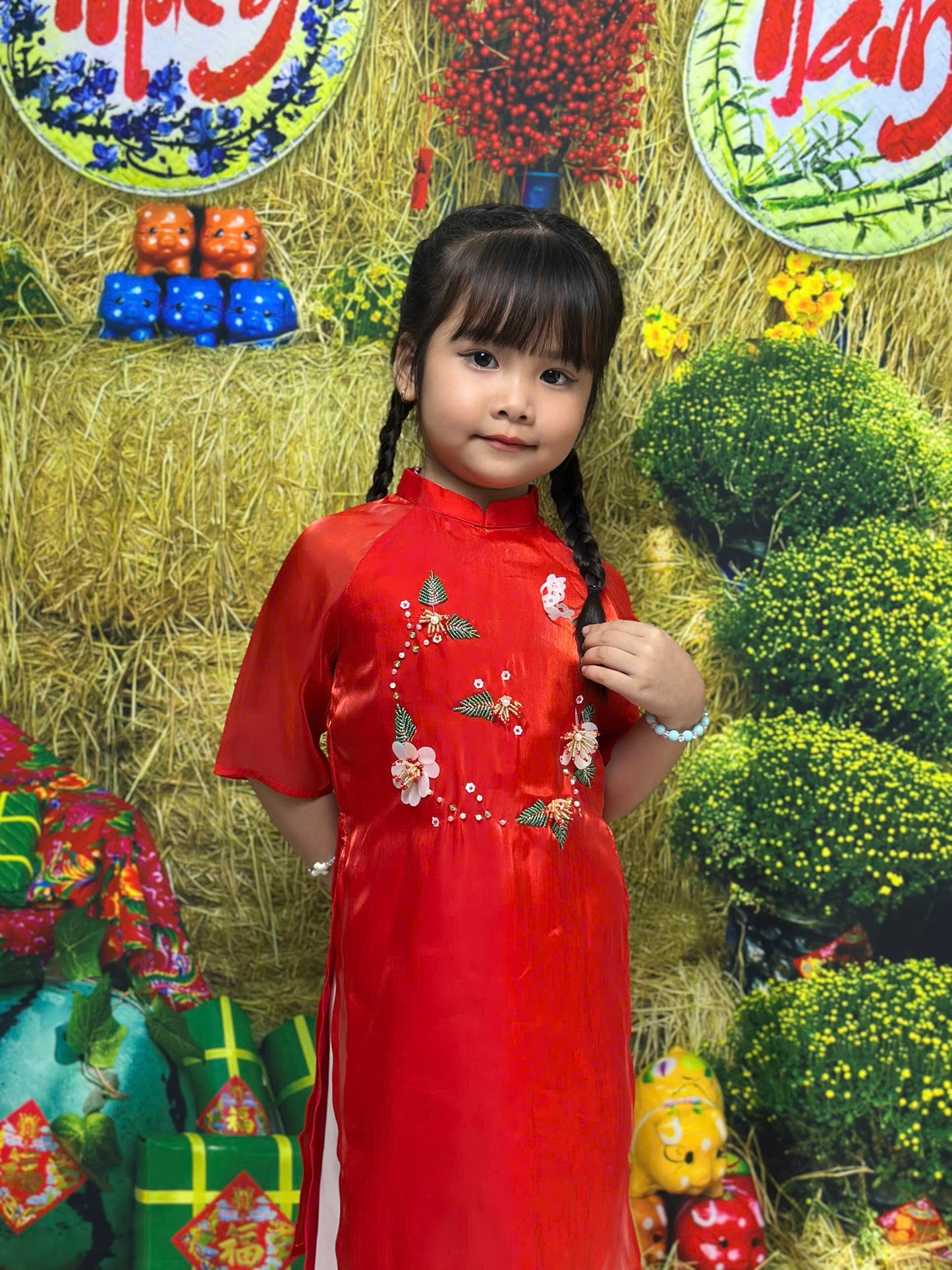 Sparkling Ao Dai For Kid Girl - Baby Girls Ao Dai | Áo Dài Tết 2025