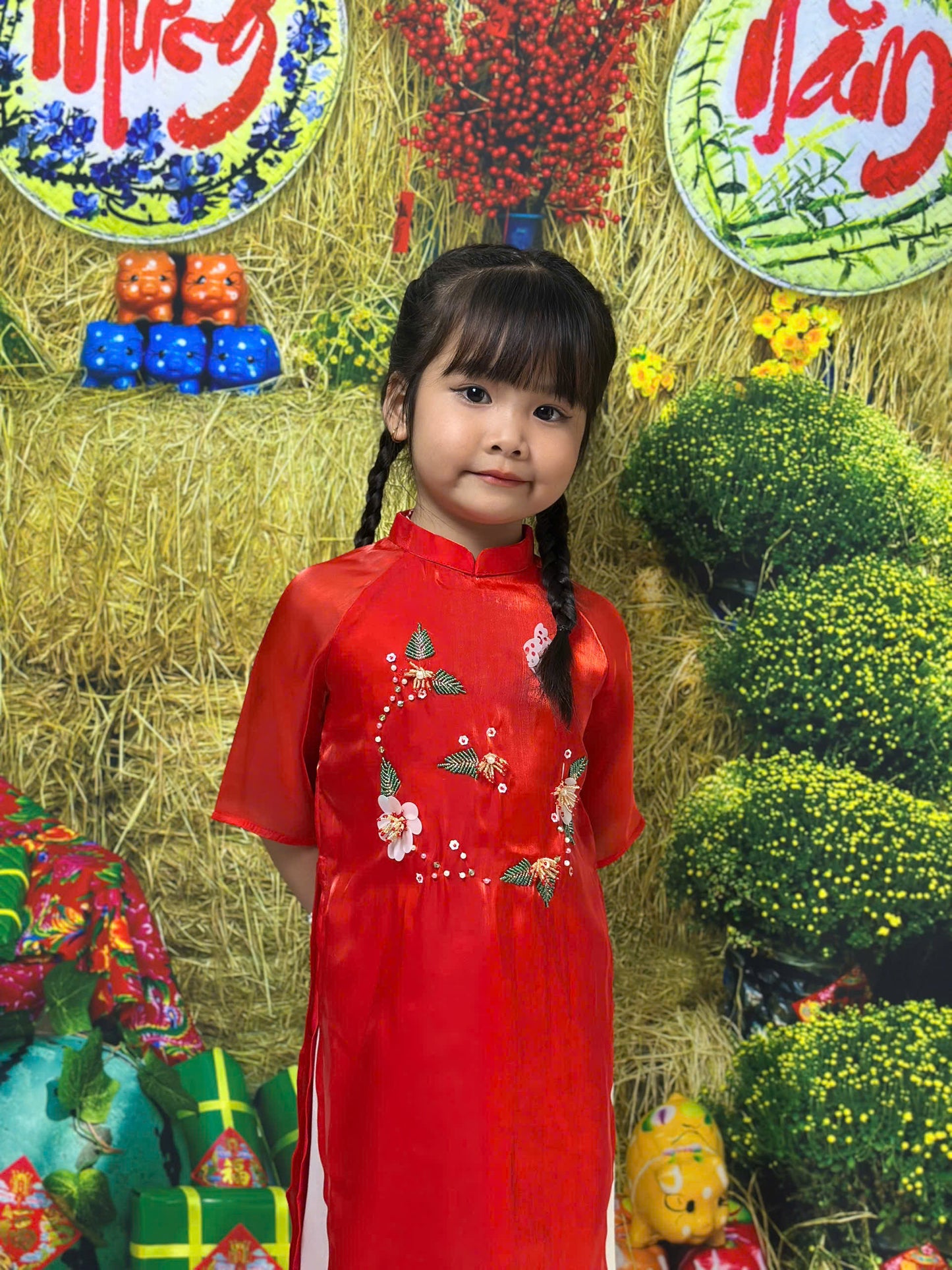 Sparkling Ao Dai For Kid Girl - Baby Girls Ao Dai | Áo Dài Tết 2025