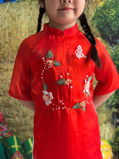 Sparkling Ao Dai For Kid Girl - Baby Girls Ao Dai | Áo Dài Tết 2025