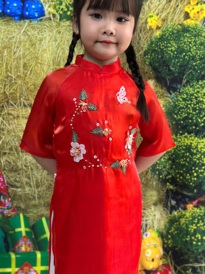 Sparkling Ao Dai For Kid Girl - Baby Girls Ao Dai | Áo Dài Tết 2025