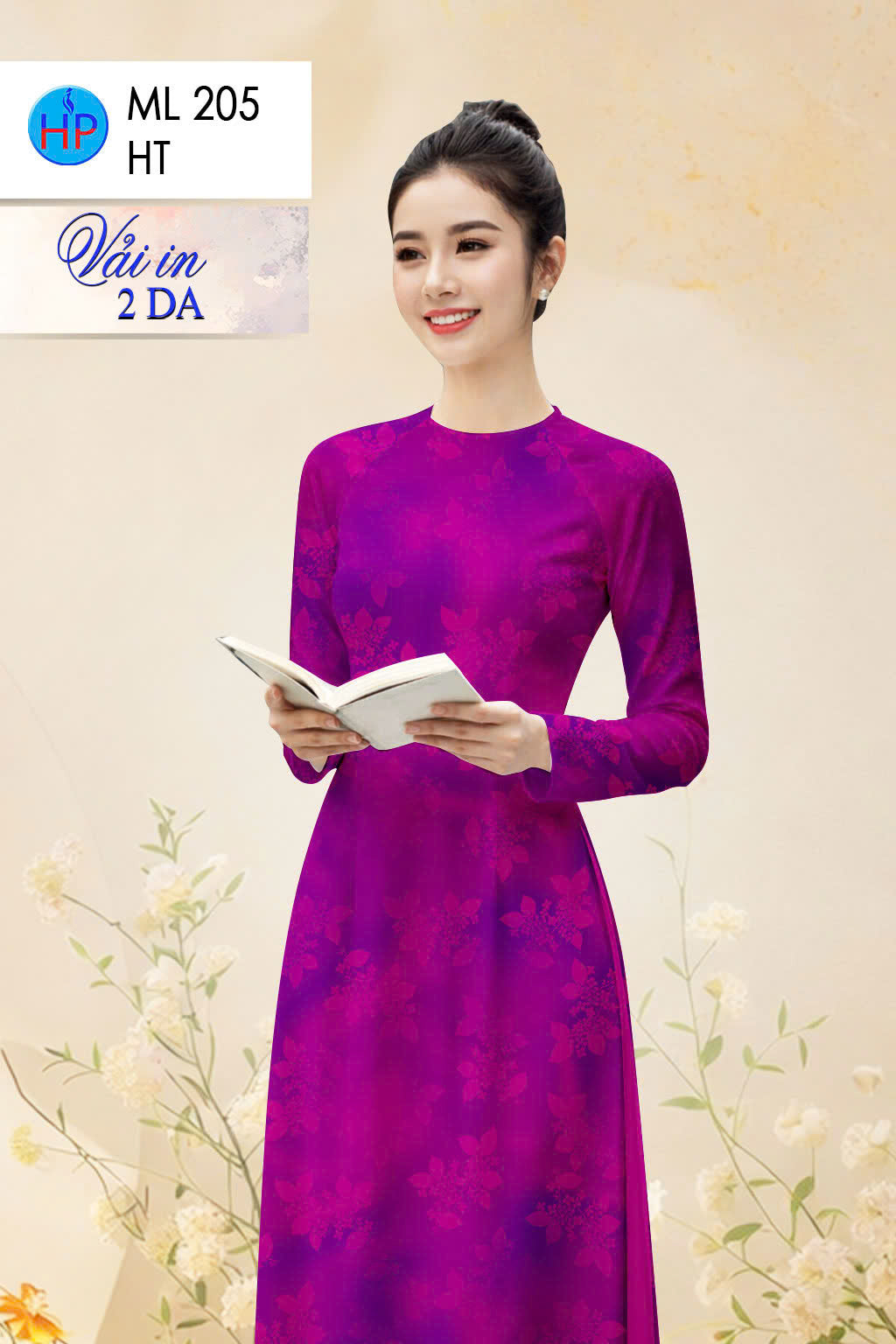 Pre-order: Vietnamese Ao Dai for Women – Printed Floral Traditional Dress, Tet Lunar New Year, Elegant Vietnamese Dress