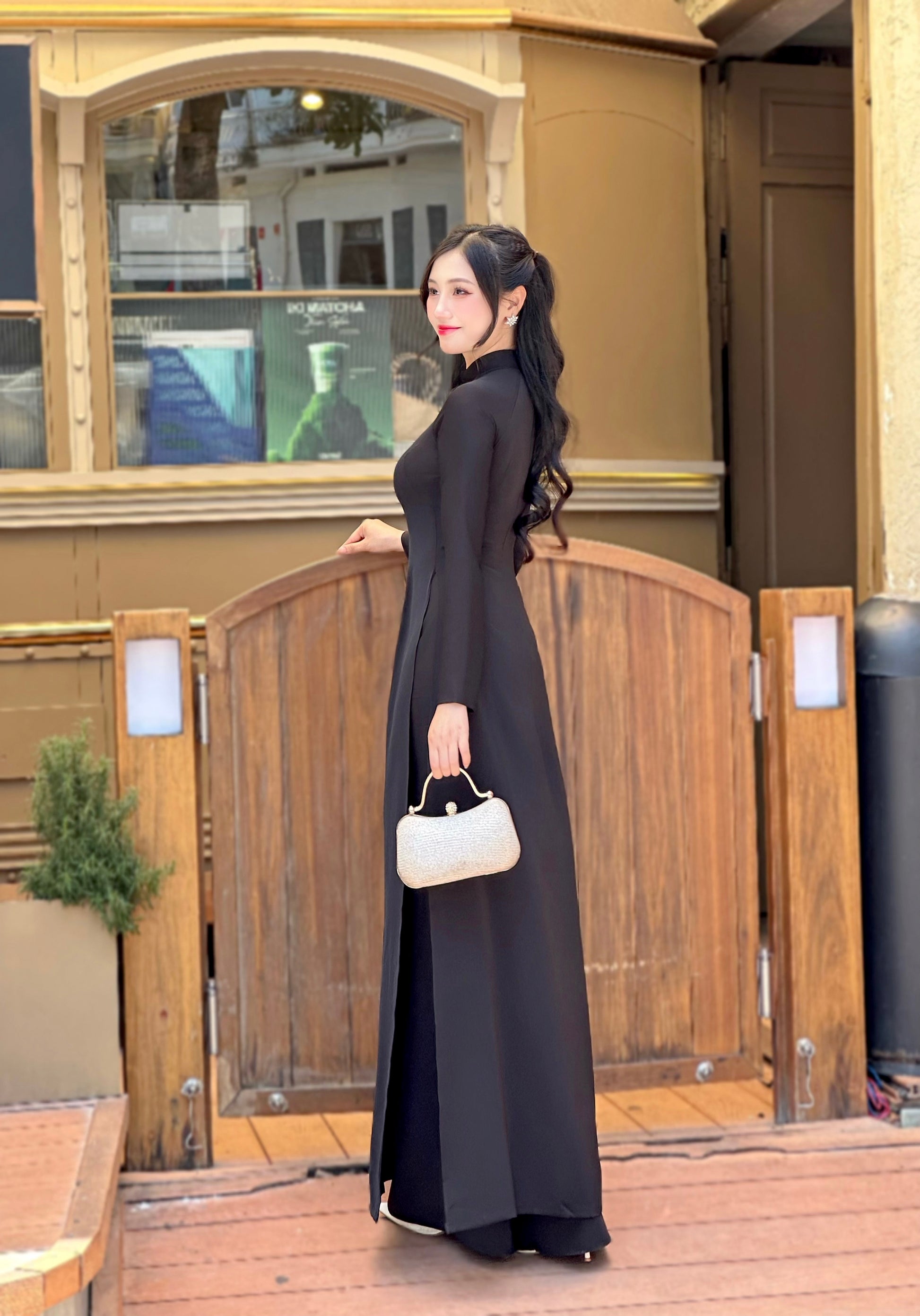BLACK Ao Dai Dress | Pre made Traditional ao dai for women