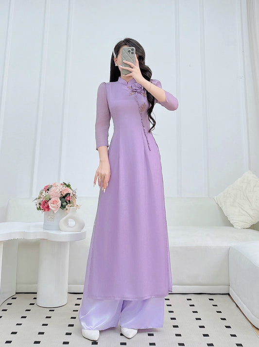 Pre-made Vietnamese Ao Dai For Women | Vietnamese long dress with Pants