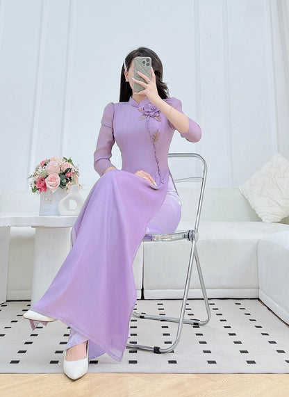 Pre-made Vietnamese Ao Dai For Women | Vietnamese long dress with Pants