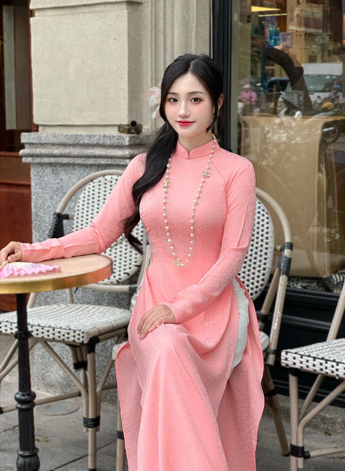 Áo Dài Gấm | Traditional Ao Dai For Women | No Pants | Uniform Ao Dai