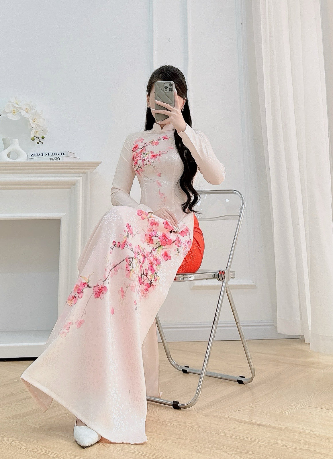 Pre-order: Gấm Hoa Mai Ao Dai | Traditional Vietnamese Dress for Women