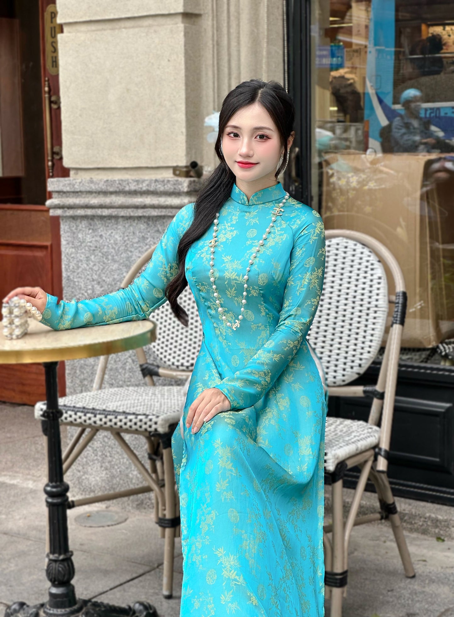 Áo Dài Gấm | Traditional Ao Dai For Women | No Pants