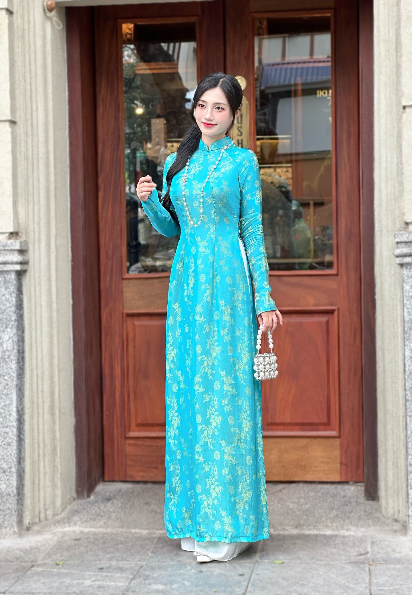 Áo Dài Gấm | Traditional Ao Dai For Women | No Pants