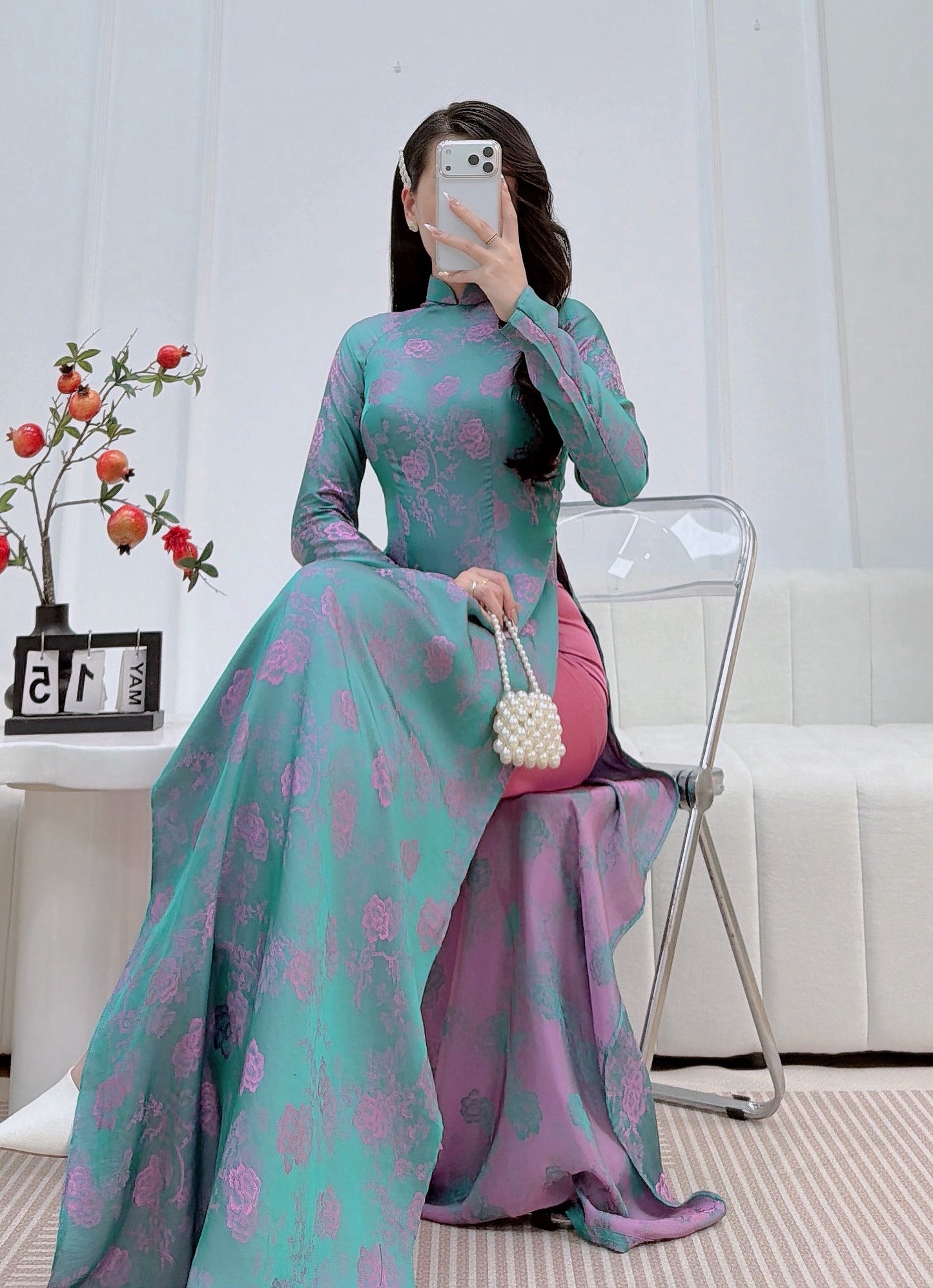 Pre-order: Traditional Vietnamese Ao Dai Dress - Áo Dài Lụa Tằm Thanh Mai
