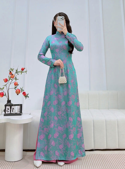 Pre-order: Traditional Vietnamese Ao Dai Dress - Áo Dài Lụa Tằm Thanh Mai