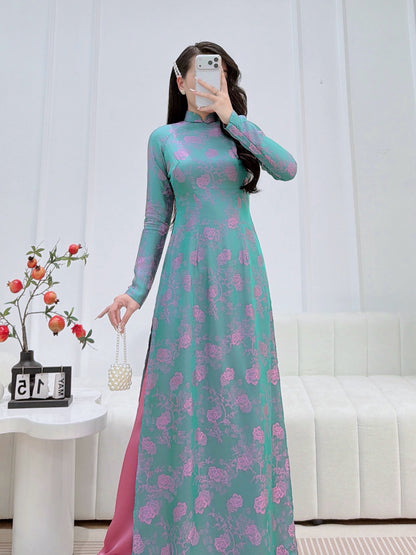 Pre-order: Traditional Vietnamese Ao Dai Dress - Áo Dài Lụa Tằm Thanh Mai