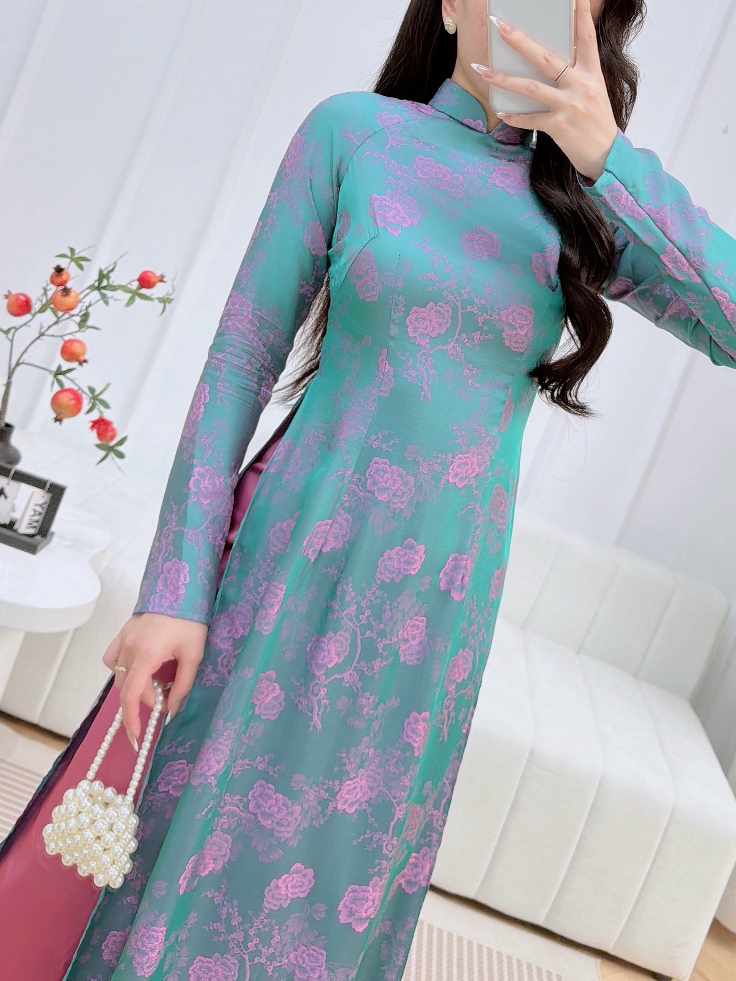 Pre-order: Traditional Vietnamese Ao Dai Dress - Áo Dài Lụa Tằm Thanh Mai