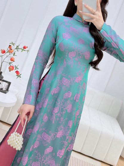 Pre-order: Traditional Vietnamese Ao Dai Dress - Áo Dài Lụa Tằm Thanh Mai
