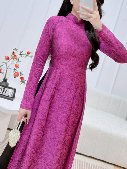 Pre-order: Traditional Vietnamese Ao Dai Dress - Áo Dài Tơ Lụa Vân Sắc