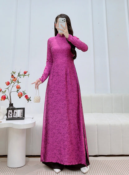 Pre-order: Traditional Vietnamese Ao Dai Dress - Áo Dài Tơ Lụa Vân Sắc