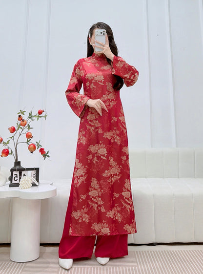 Red Floral Ao Dai | Modern Vietnamese Ao Dai