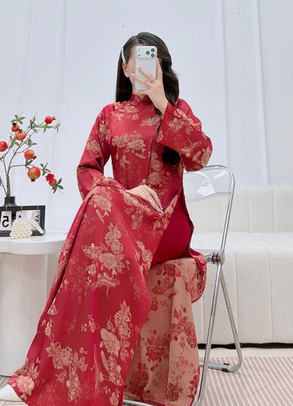 Red Floral Ao Dai | Modern Vietnamese Ao Dai