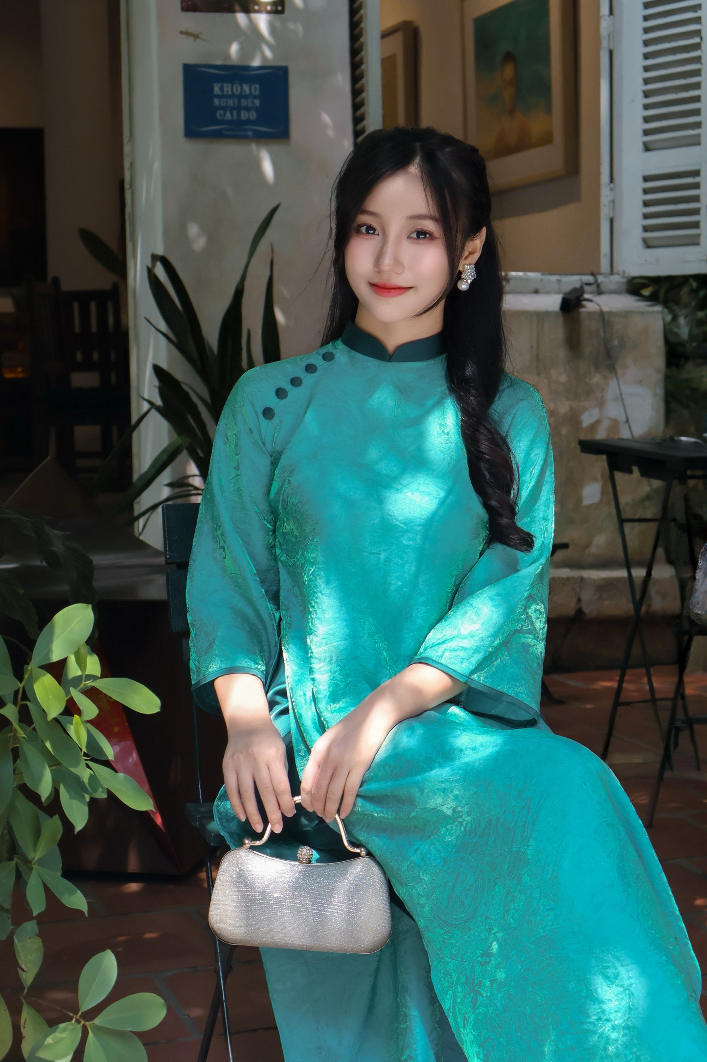 EMMA Teal silk ao dai | Vietnamese traditional dresses | 2 colors