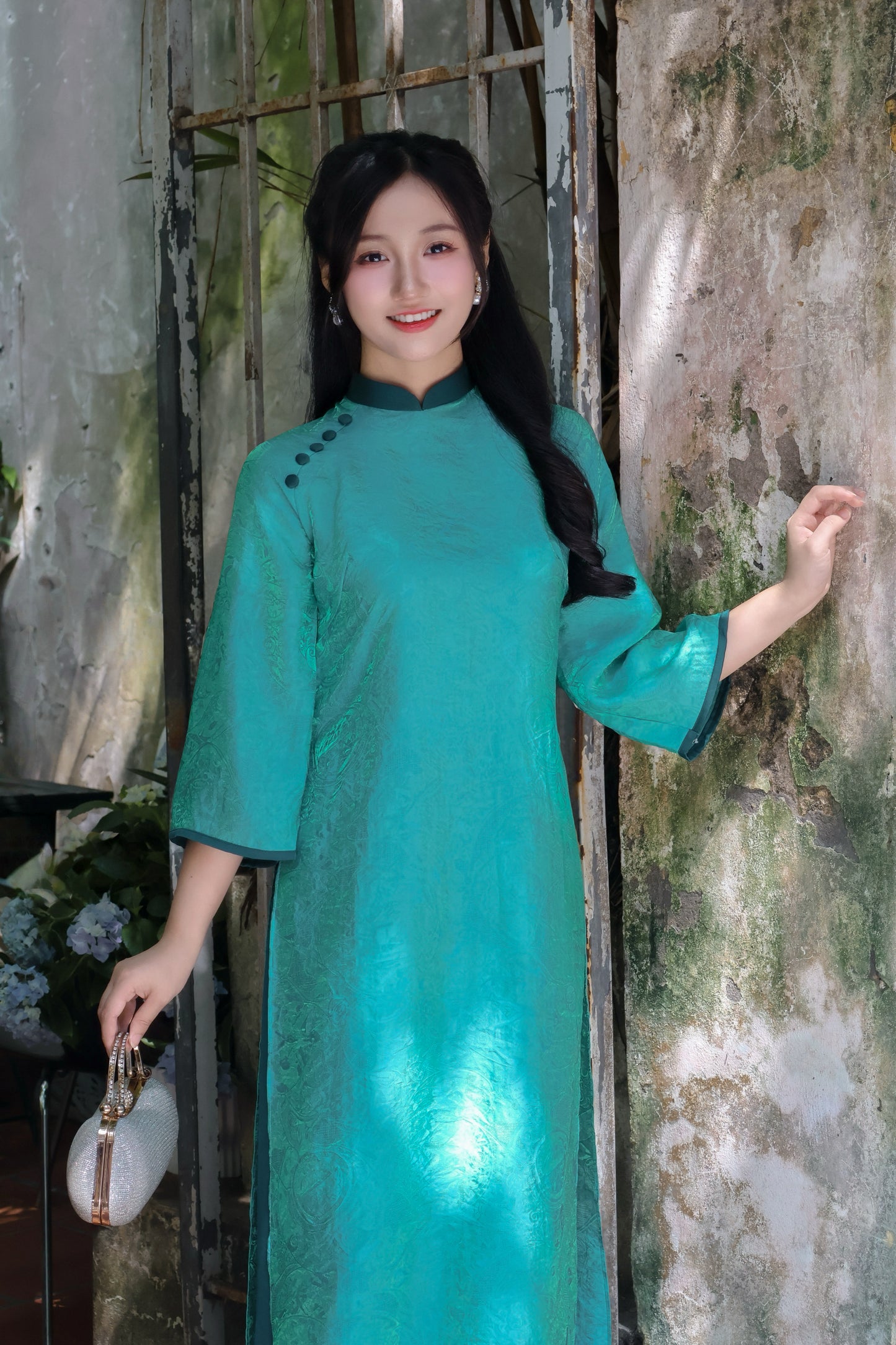 EMMA Teal silk ao dai | Vietnamese traditional dresses | 2 colors