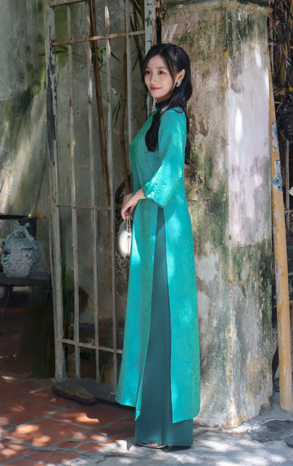 EMMA Teal silk ao dai | Vietnamese traditional dresses | 2 colors
