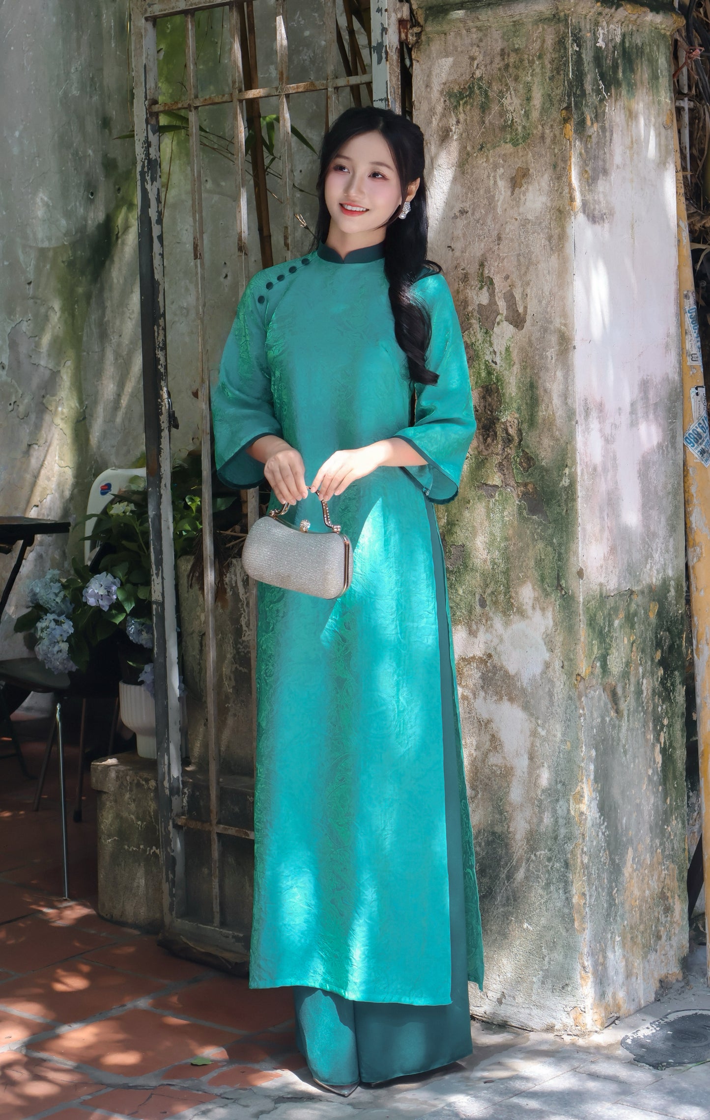 EMMA Teal silk ao dai | Vietnamese traditional dresses | 2 colors