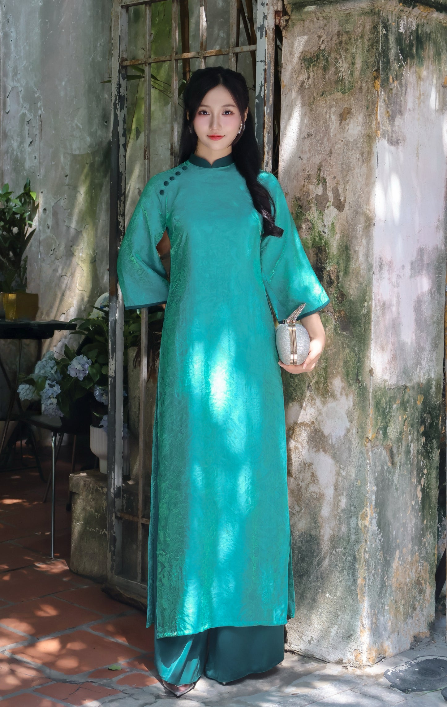 EMMA Teal silk ao dai | Vietnamese traditional dresses | 2 colors