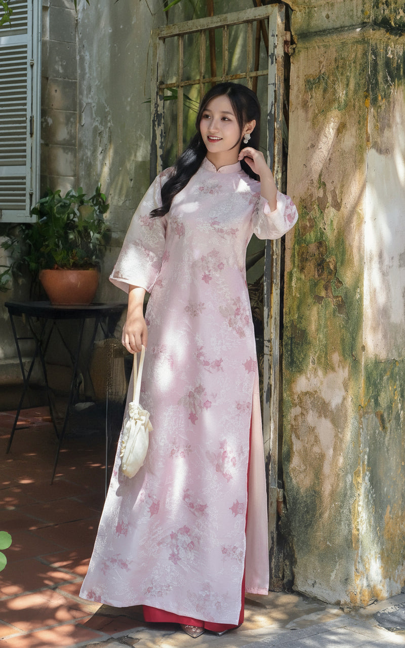 ADDISON Pastel pink ao dai set | Women ao dai Vietnamese