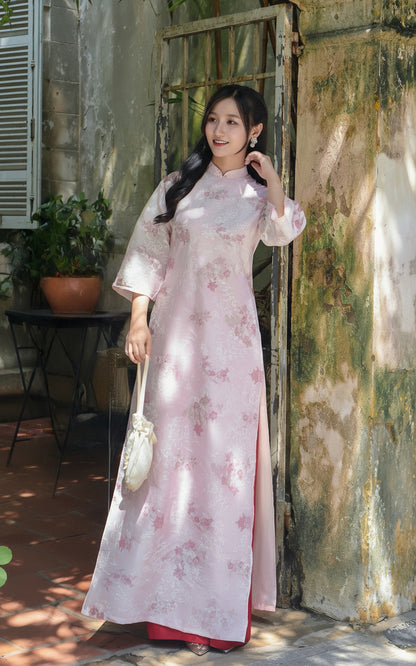 ADDISON Pastel pink ao dai set | Women ao dai Vietnamese
