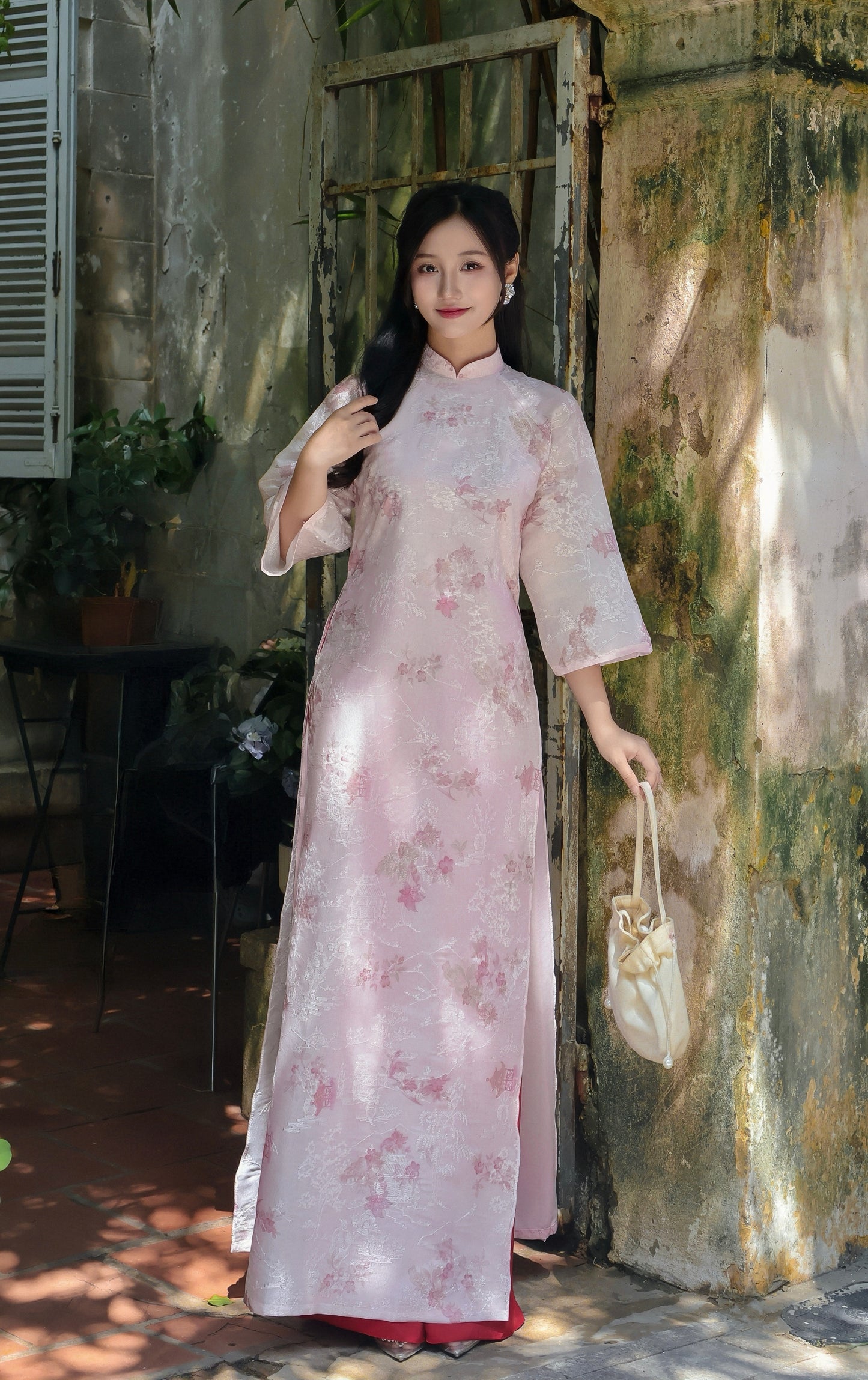 ADDISON Pastel pink ao dai set | Women ao dai Vietnamese